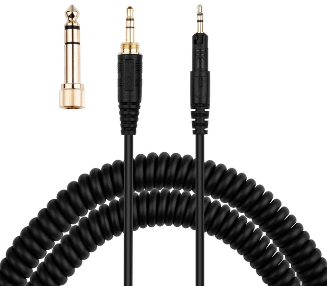 Main image of ATH-M50x Cable, Replacement Coiled AUX Cord for Audio-Technica ATH-M40x For ATH-M70x Headphone, with 1/4 inch Adapter, 4ft to 10ft