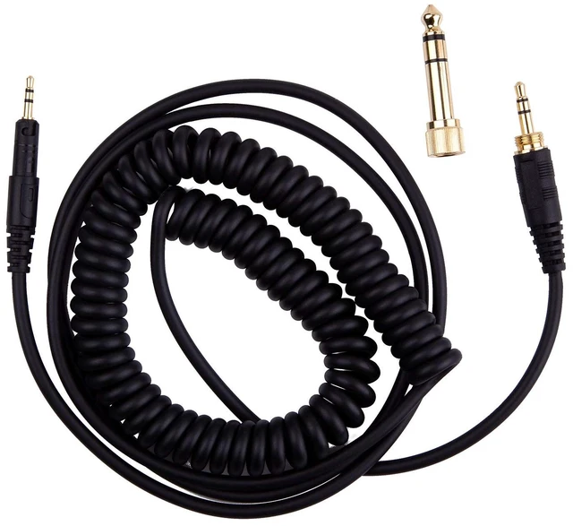 Alt view image 7 of 7 - ATH-M50x Cable, Replacement Coiled AUX Cord for Audio-Technica ATH-M40x For ATH-M70x Headphone, with 1/4 inch Adapter, 4ft to 10ft