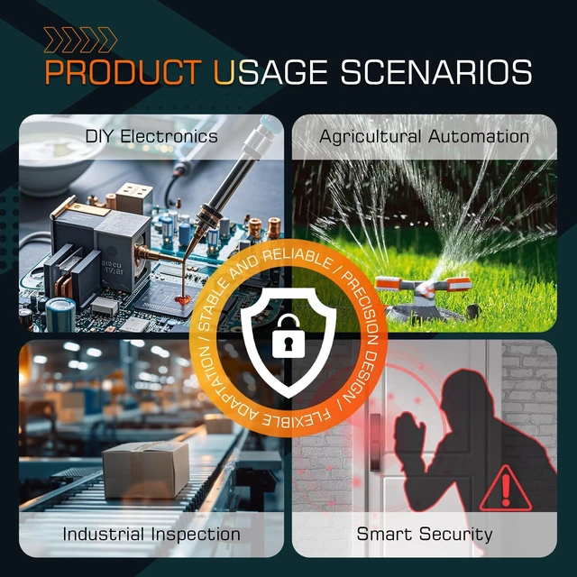 Alt view image 3 of 6 - 5.8GHz Microwave Sensor Compatible with Arduino & Raspberry Pi 5.8GHz Doppler Effect Microwave Motion Sensor for Industry Transportation Agriculture Smart Home Security Monitoring
