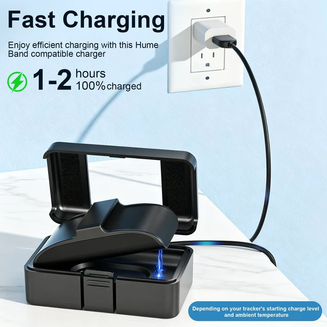 Alt view image 3 of 7 - 2 Pack Charger Compatible with Hume Band 1.0, Replacement Fast Charging Dock with USB Cable, Portable Design Compatible for Hume Health Band