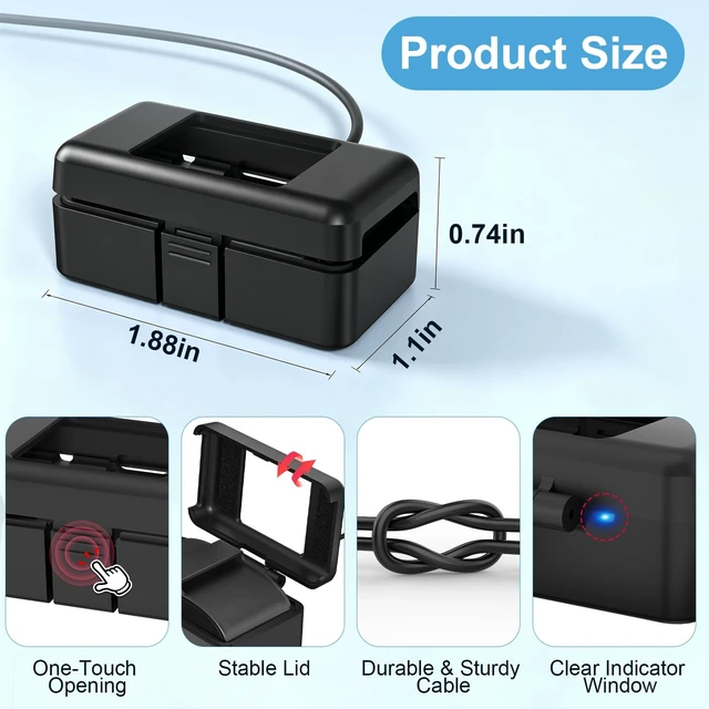Alt view image 6 of 7 - 2 Pack Charger Compatible with Hume Band 1.0, Replacement Fast Charging Dock with USB Cable, Portable Design Compatible for Hume Health Band