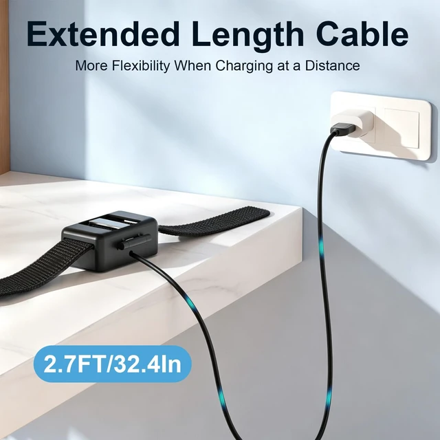 Alt view image 7 of 7 - 2 Pack Charger Compatible with Hume Band 1.0, Replacement Fast Charging Dock with USB Cable, Portable Design Compatible for Hume Health Band