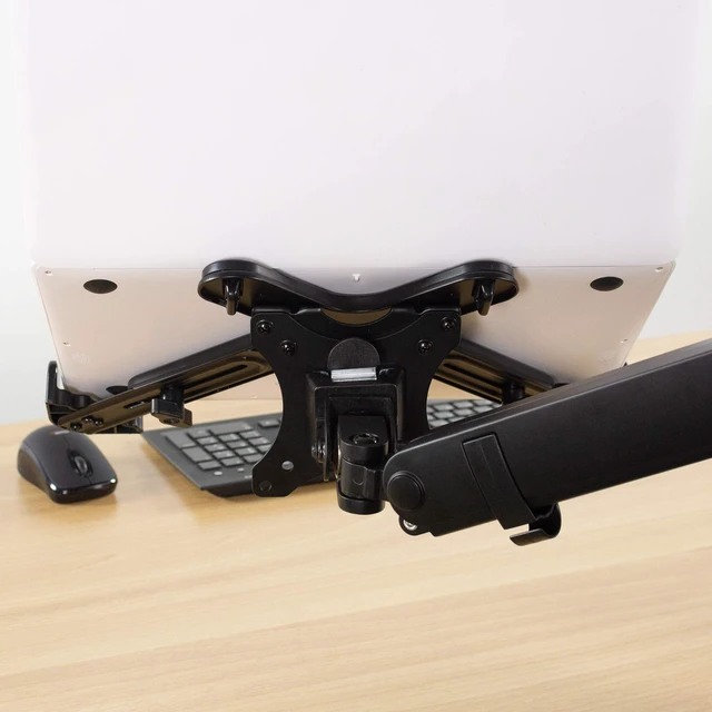 Alt view image 6 of 7 - Black Laptop Holder for 11-17 in Devices, Stand-LAP4 Adjustable Notebook Adapter, Holder Only, For use with 75x75 and 100x100 VESA Monitor Arms