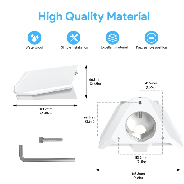 Alt view image 5 of 7 - ® 2-in-1 Starlink Mini Pipe Adapter & Flat Mount, 2.12" Caliber Mount Fit for Starlink Mini & Mini X Dish, ABS 54mm Caliber Mount, Fits Pole (Diameter of 30~54mm) or Flat Surface Installation