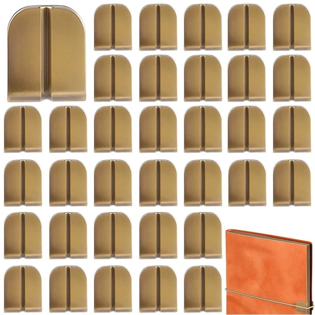 Main image of 60Pcs/Box Book Edge Protectors Antique Bronze Clip Hardware Corner Covers Metal Vintage Corner Guards Decorative Book Journal Angle Protector for Scrapbooking Photo Album Menus Notebooks