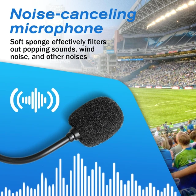 Alt view image 5 of 6 - Referee Communication Headset 3.5mm Wired Headphone with Boom Microphone Coms Ear Piece for Ejeas Intercom Radios v4 v6 pro (G Shape,2Pack)