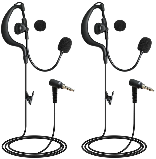 Main image of Referee Communication Headset 3.5mm Wired Headphone with Boom Microphone Coms Ear Piece for Ejeas Intercom Radios v4 v6 pro (G Shape,2Pack)