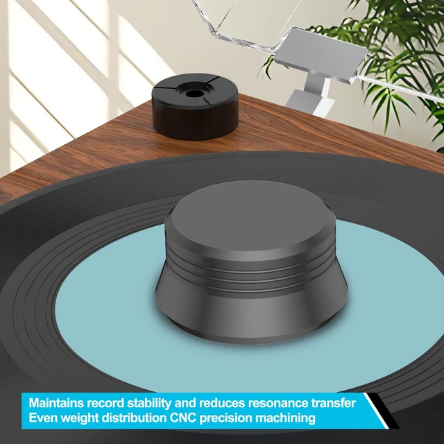 Alt view image 2 of 6 - Record Weight Stabilizer, with Protective Soft Pad Vinyl Disc Turntable Accessories Record Player Weight stabilizer(Grey)