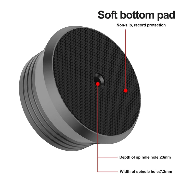 Alt view image 5 of 6 - Record Weight Stabilizer, with Protective Soft Pad Vinyl Disc Turntable Accessories Record Player Weight stabilizer(Grey)
