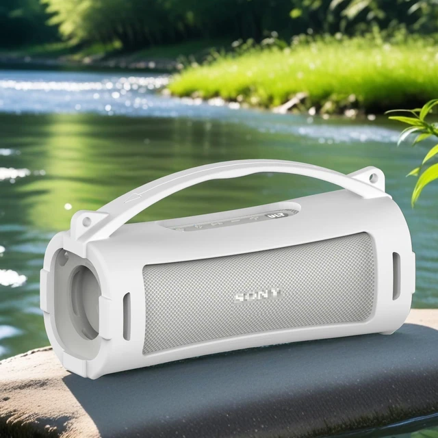 Alt view image 7 of 7 - Silicone Cover Case for Sony ULT Field 1 Elextronics Bluetooth Speaker Accessories for Sony ULT Field 1 Speaker Protective Case with Carrying Handle (Off White)