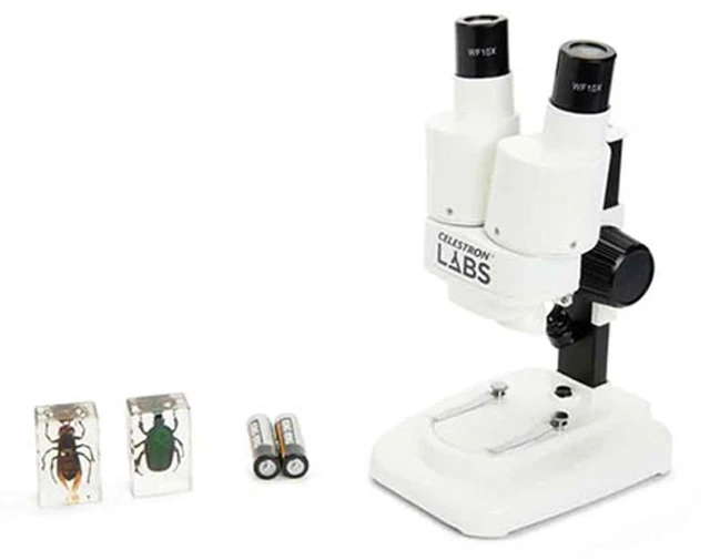 Alt view image 5 of 7 - Labs S20 Straight Stereo Binocular Microscope for Large Specimen 20x Magnification, Straight Binocular Viewing, Top & Bottom LED Illumination, Three-Dimensional Views, Wide Working Distance