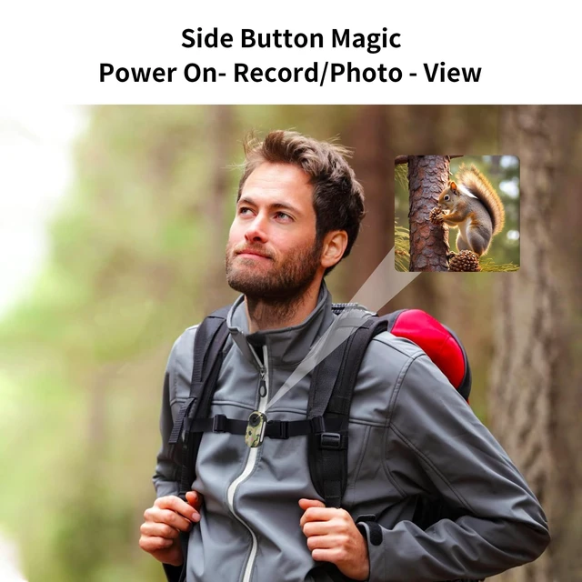 Alt view image 5 of 7 - 2.7K Mini Body Camera,Thumb Size Wearable Body Cam with Screen, Magnetic Portable Action Camera Mount with 32GB Card, Hands-Free POV Recorder, Portable Sports Cameras for Work, Cycling, Travel and Pet