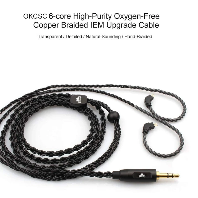 Alt view image 2 of 4 - MMCX Cable, Detachable Earphone Replacement, 6 Core Silver-Plated Upgrade for Shure se315 SE535 SE846-CL, FiiO FH7 FA9 FH5s FH5, Campfire Audio Honeydew (No Mic)