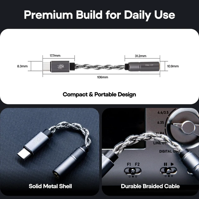 Alt view image 6 of 7 - Kiwi Ears AD1 Pro USB C Portable IEM Earphone Amplifier with DAC Chip Web Custom EQ Tuning, Type C for Phone PC Tablet, Ultra-Low Noise for HiFi Enthusiasts, Music Lovers, Gamers(Type-C to 3.5mm)