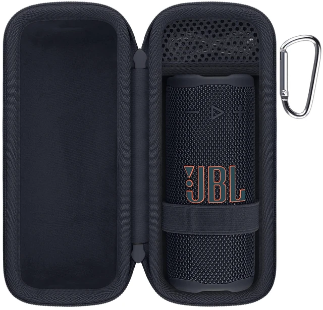 Main image of Hard Travel Case for JBL Grip Compact Bluetooth Speaker, Black Portable Protective Storage, Built-In Carabiner, Comfortable Carrying, Smooth Zipper, Soft Inner Lining