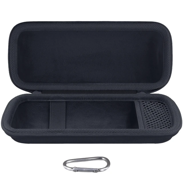 Alt view image 3 of 7 - Hard Travel Case for JBL Grip Compact Bluetooth Speaker, Black Portable Protective Storage, Built-In Carabiner, Comfortable Carrying, Smooth Zipper, Soft Inner Lining