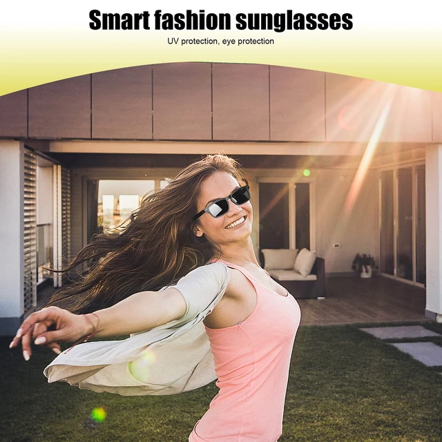 Alt view image 4 of 7 - Smart Glasses,Wireless Bluetooth,IP5 Waterproof,Air Conduction Sound (Music&Call) for All Smart Devices Support DIY Lens Replacement - Polarized Lens Sunglasses