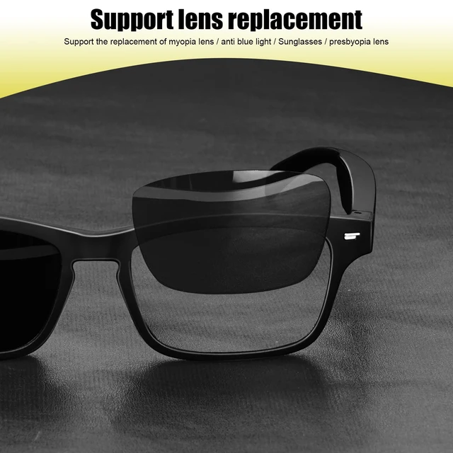 Alt view image 7 of 7 - Smart Glasses,Wireless Bluetooth,IP5 Waterproof,Air Conduction Sound (Music&Call) for All Smart Devices Support DIY Lens Replacement - Polarized Lens Sunglasses