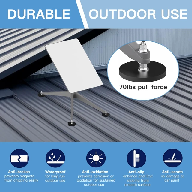 Alt view image 4 of 7 - 280lbs starlink magnetic roof mount,strong magnet starlink mounting kit for star link internet kit satellite starlink accessories for RV mount iron house roof each magnet with 70lbs pull force (4Pack)