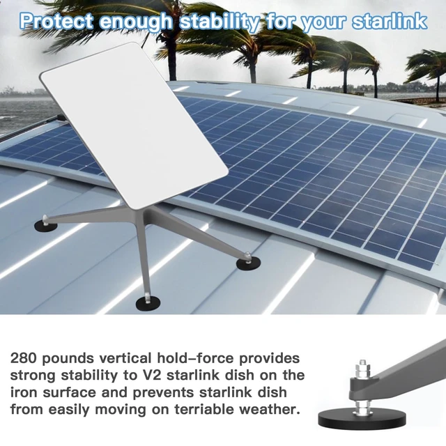 Alt view image 6 of 7 - 280lbs starlink magnetic roof mount,strong magnet starlink mounting kit for star link internet kit satellite starlink accessories for RV mount iron house roof each magnet with 70lbs pull force (4Pack)