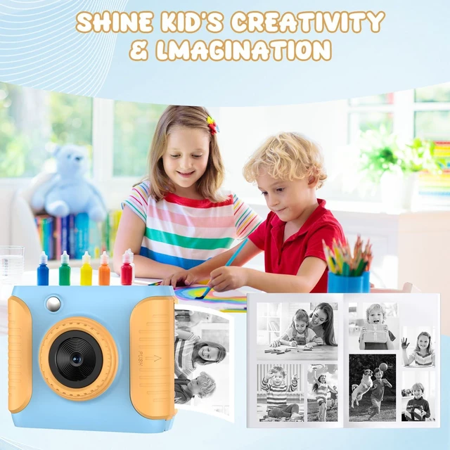 Alt view image 7 of 7 - Instant Print Camera for Kids,2.4 Inch Screen Kids Instant Cameras,Christmas Birthday Gifts for Girls Age 3-12, ortable Toddler Toy for 3 4 5 6 7 8 9 10 11Year Old Girls Boys Blue