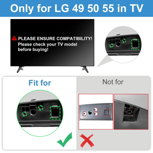 Alt view image 2 of 7 - TV Legs for LG TV Stand Replacement Base, for 49UN 50UN 55UN LG TV Legs 55UN6900 55UN7200 55UN7300 55UN7300PUB 55UN6950ZUA 55UN6955ZUF 50UN6900 50UN7200 50UN7300 49UN6900 49UN7300 with Screw