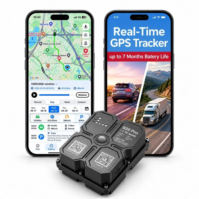Main image of GPS Tracker for Vehicles, Magnetic Realtime Tracker Device, 5Day Free Trail 7-month Battery Life, Subscription Required, Strong Magnetic Mount, Geo-Fence Alerts, 180-Day History Playback