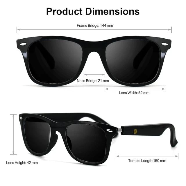 Alt view image 7 of 7 - Smart Sunglasses for Men and Women, Polarized Lenses, UV400 Protection, Open-Ear Audio & Mic, Intelligent Touch & Voice Assistant, Playtime 4-6 hours, Bluetooth Glasses for Driving, Traveling
