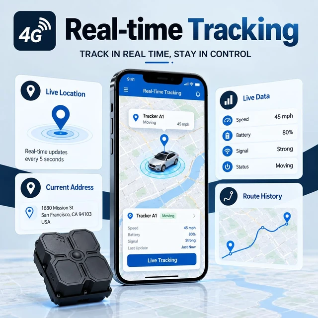 Alt view image 3 of 7 - GPS Tracker for Vehicles, Magnetic Realtime Tracker Device, 5Day Free Trail 7-month Battery Life, Subscription Required, Strong Magnetic Mount, Geo-Fence Alerts, 180-Day History Playback