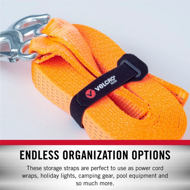 Alt view image 6 of 7 - Power Cord Wraps, Slotted Grommet, 24 Inch, 2 Pack Heavy Duty Straps For Extension Cords; Snag-Free Cinching For Garage, RV, Workshop Organization and Storage; Black and Gray