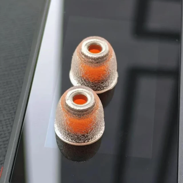 Alt view image 6 of 7 - Tang Sancai Noble Earbud Tips, Replaceable Stainless Steel IEM Eartips, Liquid Silicone Medical Grade Hypoallergic Ear Plugs for in-Ear Monitor (XS/S/M/L- 4 Pairs)