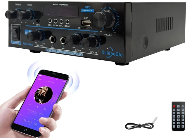 Main image of KG AK55 PRO Home Audio Amplifier Receiver Dual-Channel (Max 500W / RMS 25W x 2) Stereo Amplifier, Bluetooth 5.0 Speaker Amp, Supports FM Radio/USB/SD Card Playback, Includes Remote Control