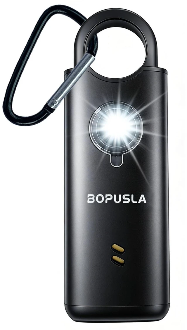 Main image of 135dB Personal Safety Alarm for Women, SOS Strobe Alarm,Black Rechargeable alarm with Type-C port and emergency flashlight, ideal for outdoor activities and night travel