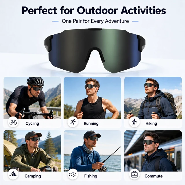 Alt view image 5 of 7 - Bluetooth Audio Smart Sports Sunglasses for Cycling Running Driving Fishing, Open-Ear Music, Hands-Free Calls, Touch Control, Voice Wake-Up and Remote Camera Control