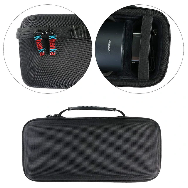 Alt view image 6 of 7 - Hard Case for Bose Smart Speaker Square Triple,Square Triple Black EVA Hard Shell, Accessory Storage Pocket, Travel-Ready Portable Storage, Hand Strap Portability, Protective Case Only