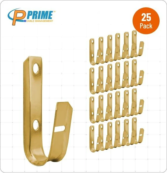 Alt view image 7 of 7 - 3/4 Inch Heavy Duty Metal Cable & Wire Support J-Hook Hangers for Wall Mounting & Attaching to Vertical Surfaces for Cable & Wire Management