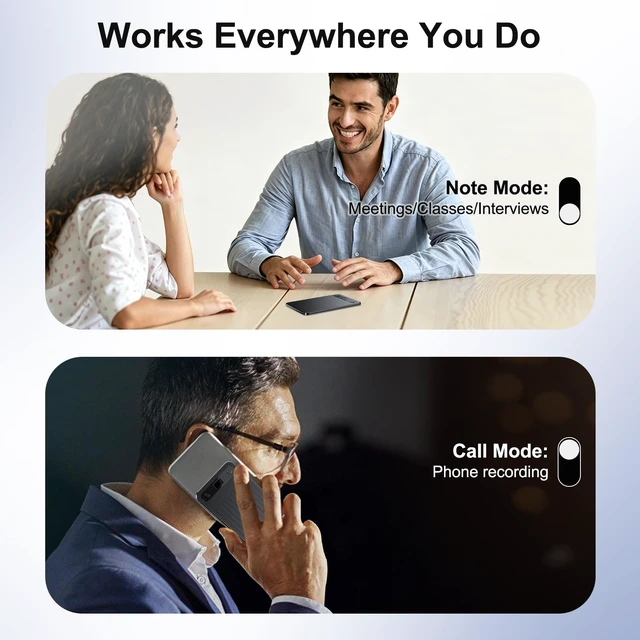 Alt view image 3 of 7 - Note Pro AI Voice Recorder, 1-Year Unlimited Credits, 64GB, Transcribe & Translate 100+ Languages, AI Meeting Summary & Mind Maps, Magnetic Design, 400mAh Battery