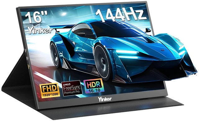 Main image of 16'' 144Hz Portable Gaming Monitor, 16:10 1920×1200 IPS Display, FreeSync, USB-C Plug & Play, Ultra-Slim Eye Care External Screen for Laptop, Mac, PC, PS5, Xbox