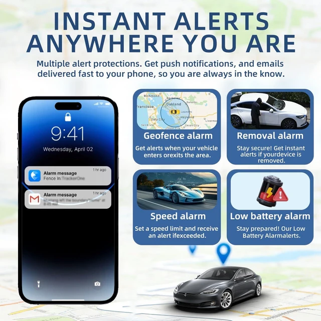 Alt view image 6 of 7 - Magnetic GPS Tracker for Vehicles, 4G & Waterproof, Subscription Required Real-Time Tracking, Extended Life Battery, Tracker Device for Vehicles, Trailers, Cars, Equipment, and Assets
