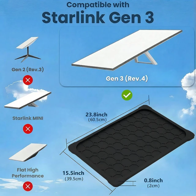 Alt view image 7 of 7 - Gen 3 Starlink Protective Cover Case, Compatible with Starlink Standard Gen 3 Dish, Outdoor Protection Cover for RV, Camping, Home Roof and Travel Setup, Black
