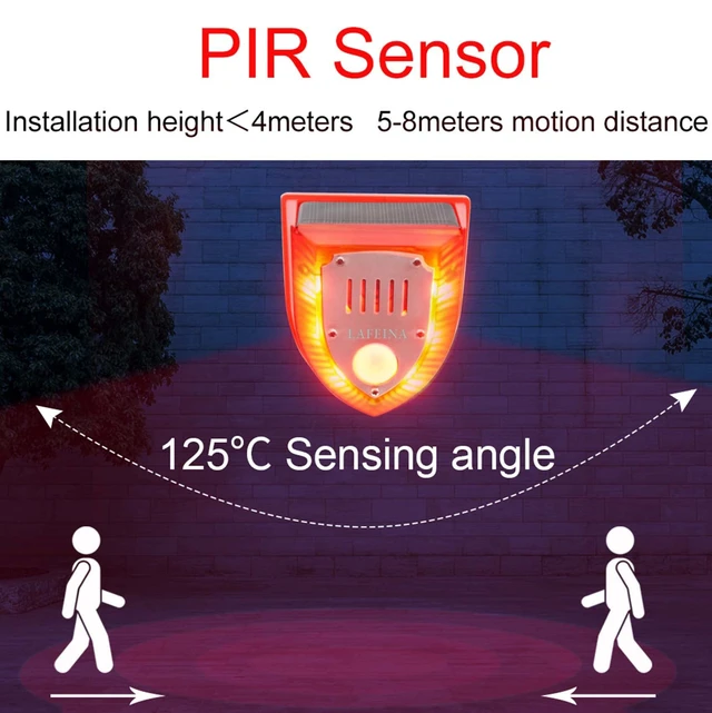 Alt view image 2 of 7 - 2 Pack Solar Security Alarm Lights, 129dB Gunshot Sounds & Dog Barking Sound & Light Strobe Light Warning Lamp for Outdoor Farm Barn, Villa Yard