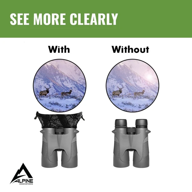 Alt view image 7 of 7 - Bino Bandit - Blocks Glare, Improves Visual Acuity and Reduces Eye Fatigue. FITS All Binoculars. (Stealth Olive)