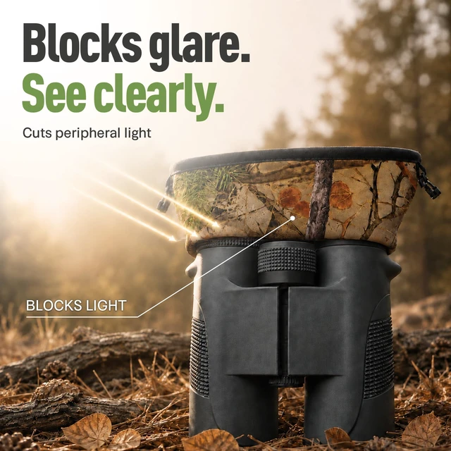 Alt view image 2 of 7 - Bino Bandit - Blocks Glare, Improves Visual Acuity and Reduces Eye Fatigue. FITS All Binoculars. (Stealth Bronze)