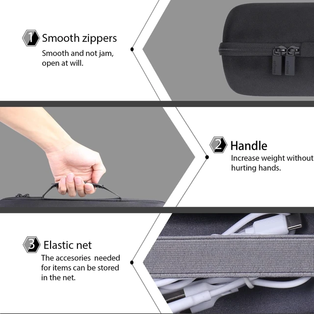 Alt view image 4 of 7 - Hard Case for Ultimate Ears UE MEGABOOM 4/3, Black Compatible with Portable Bluetooth Wireless Speaker and Charging Dock, Shockproof EVA Travel Storage Bag