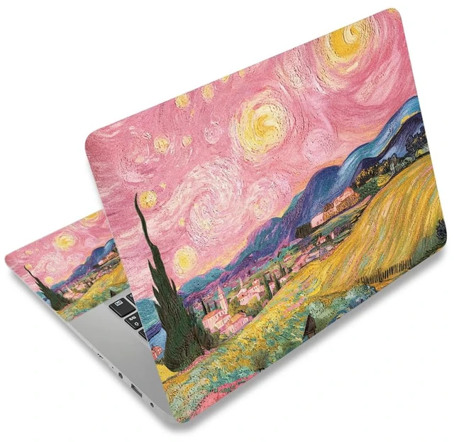 Main image of 15.6 inches Laptop Skin Sticker Netbook Universal Reusable Protector Cover Decal Fits 13 13.3 14 15 15.4 15.6 inch Laptop Protector Notebook, Pink Starry Sky Field