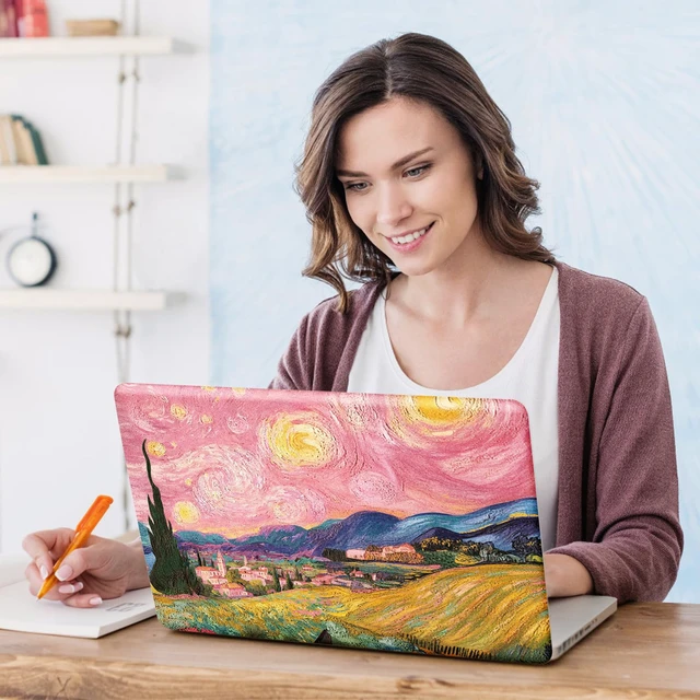 Alt view image 2 of 7 - 15.6 inches Laptop Skin Sticker Netbook Universal Reusable Protector Cover Decal Fits 13 13.3 14 15 15.4 15.6 inch Laptop Protector Notebook, Pink Starry Sky Field