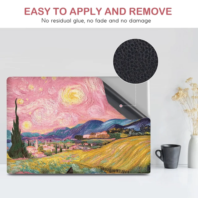 Alt view image 5 of 7 - 15.6 inches Laptop Skin Sticker Netbook Universal Reusable Protector Cover Decal Fits 13 13.3 14 15 15.4 15.6 inch Laptop Protector Notebook, Pink Starry Sky Field