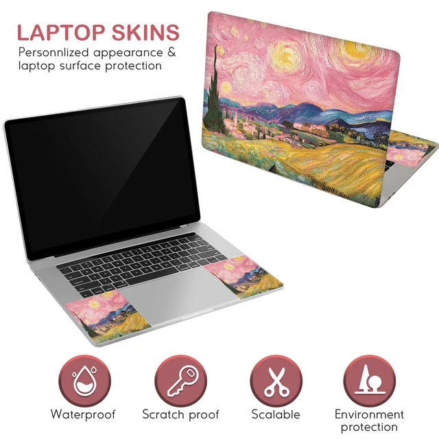 Alt view image 3 of 7 - 15.6 inches Laptop Skin Sticker Netbook Universal Reusable Protector Cover Decal Fits 13 13.3 14 15 15.4 15.6 inch Laptop Protector Notebook, Pink Starry Sky Field