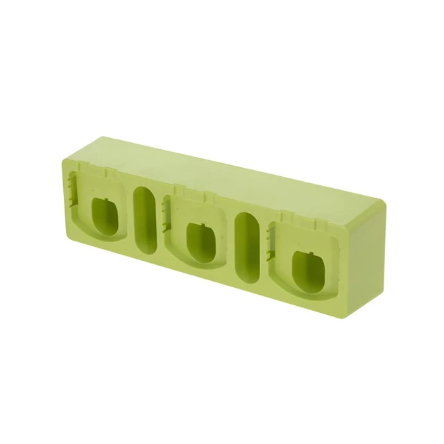 Alt view image 5 of 7 - 3-Battery Holder Compatible with Ryobi ONE+ 18V Batteries, Green Organize up to 3 compatible Ryobi ONE+ 18V batteries with secure locking, flexible mounting and durable ABS construction