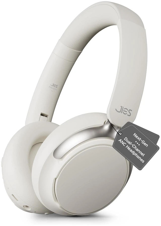 Main image of Over-Ear Hybrid Active Noise Cancelling Headphones, Bluetooth 5.4, 160H ANC Playtime, Transparency Mode, Deep Bass, Multipoint, IPX4, HD Call Mic, Foldable Portable, Travel Gym Work - White